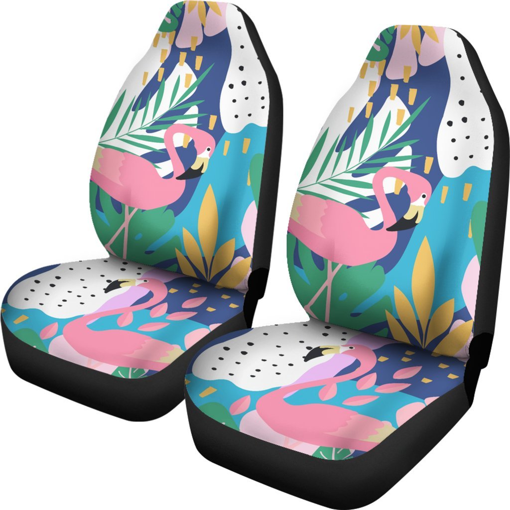 Tropical Flamingo Palm Leaves Hawaiian Pattern Print Universal Fit Car Seat Cover-grizzshop