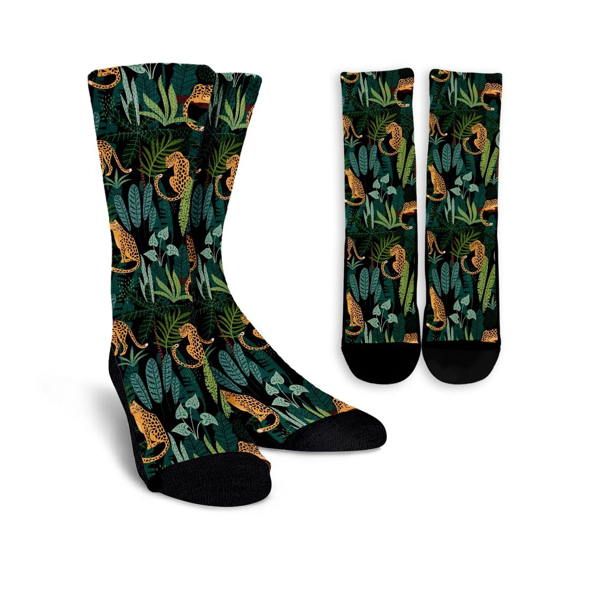 Tropical Leopard Hawaiian Print Unisex Socks-grizzshop