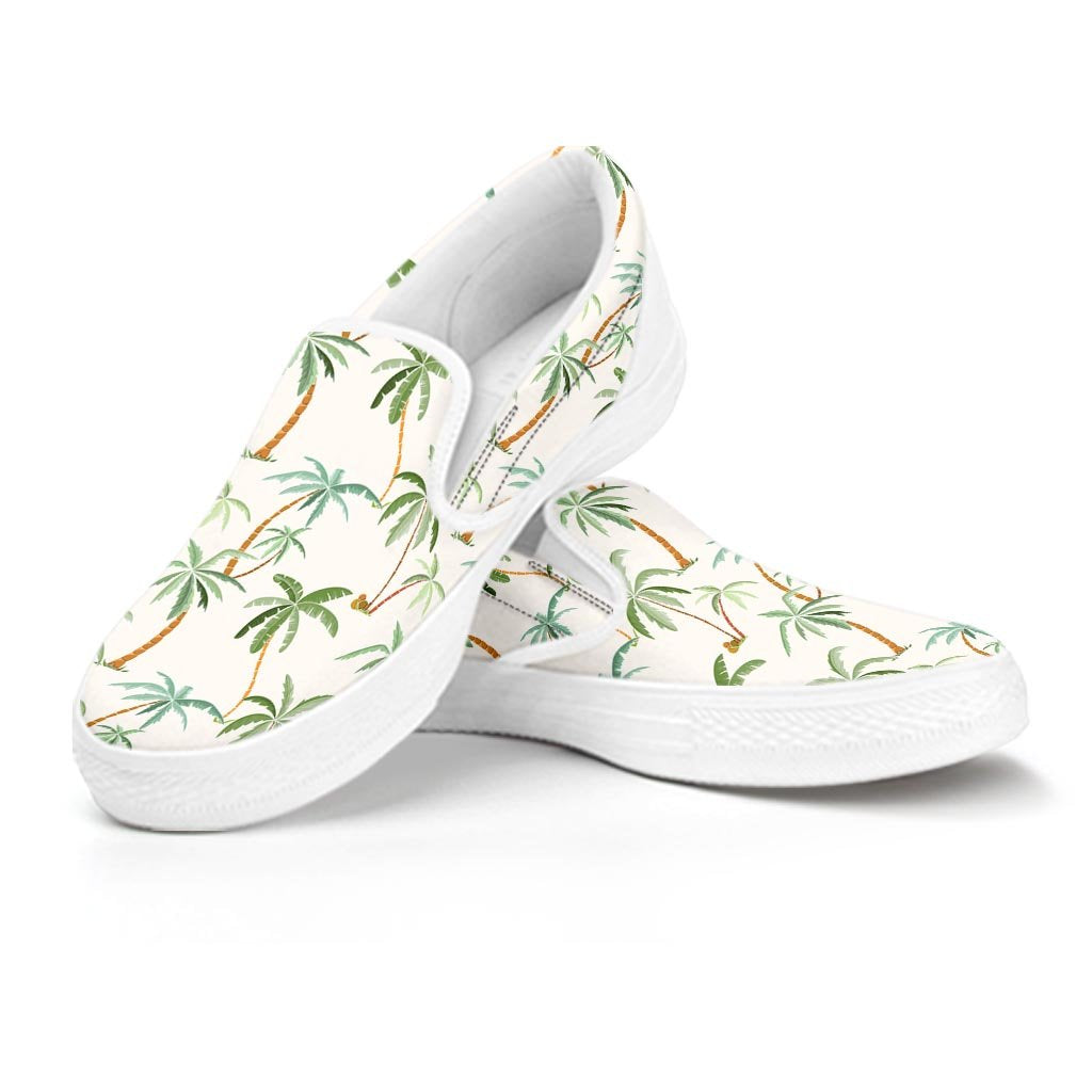 Tropical Palm Tree Hawaiian Print Men's Slip On Sneakers-grizzshop