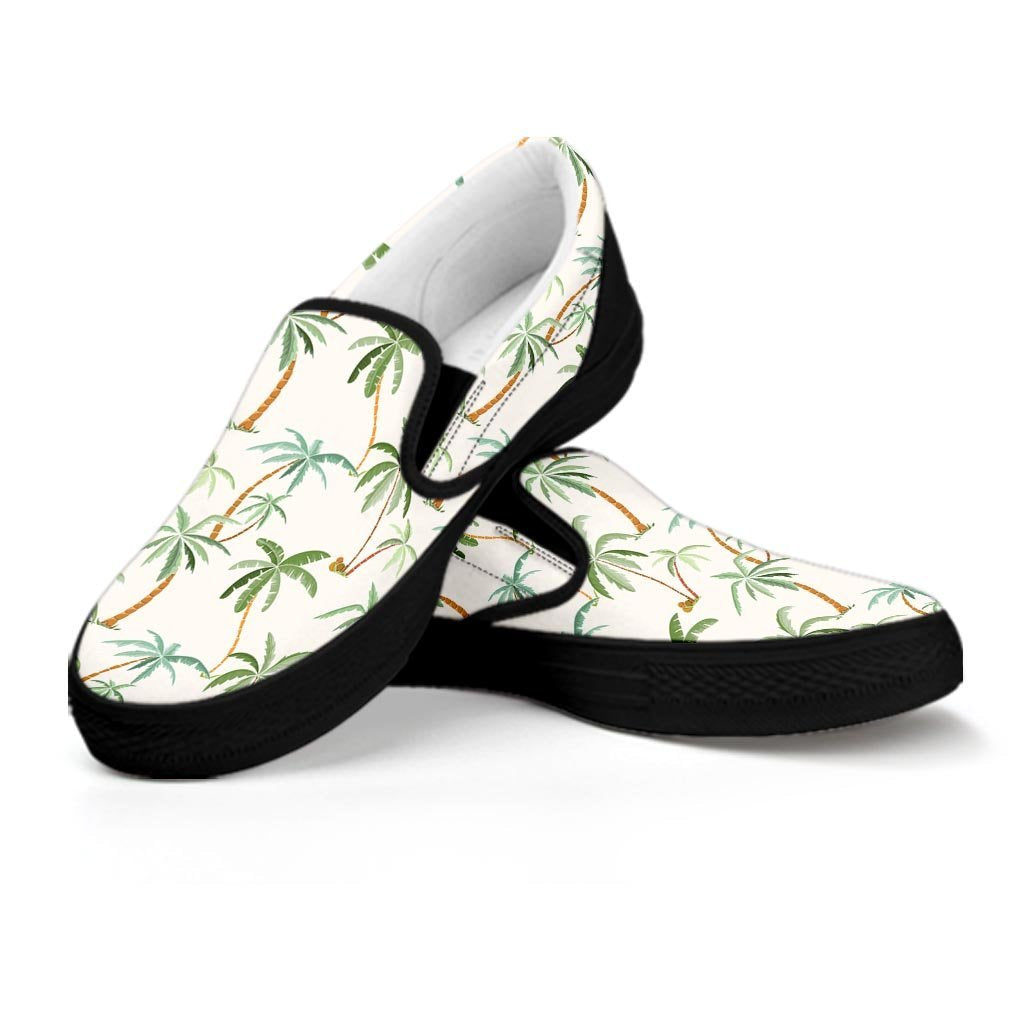 Tropical Palm Tree Hawaiian Print Men's Slip On Sneakers-grizzshop
