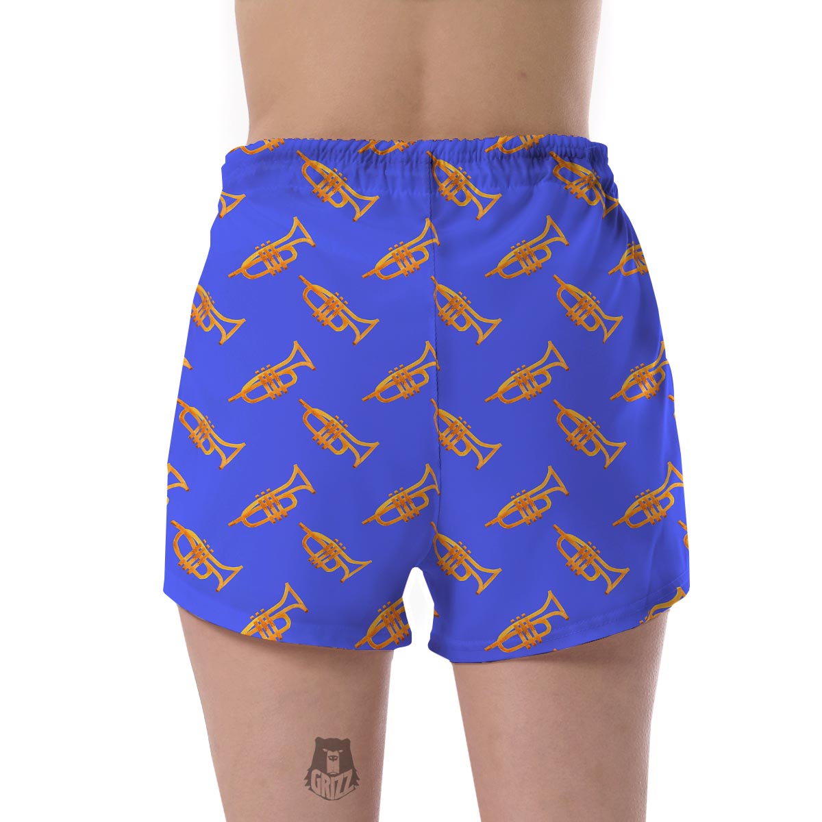 Trumpet Blue Pattern Print Women's Shorts-grizzshop