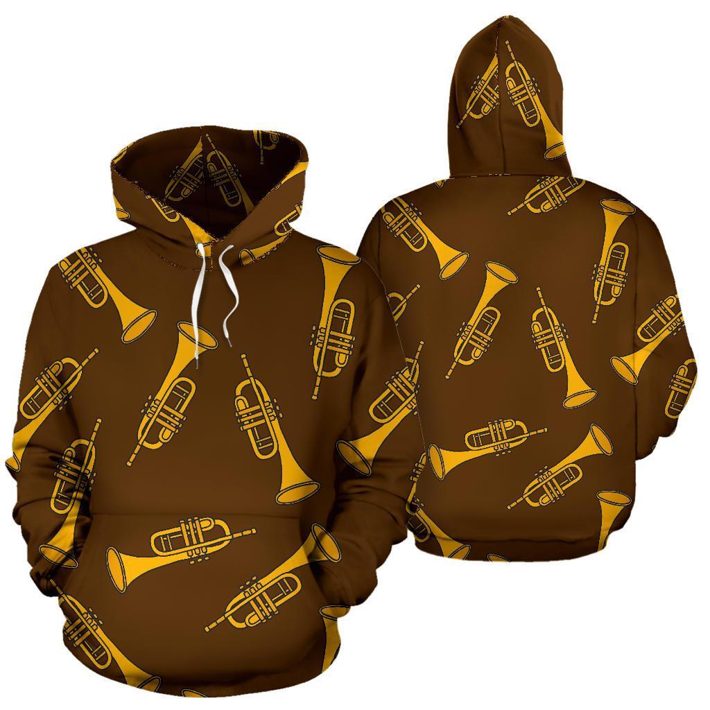Trumpet Pattern Print Men Women Pullover Hoodie-grizzshop