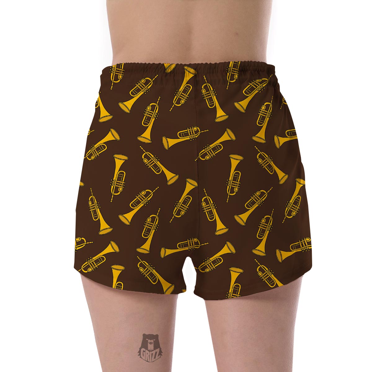 Trumpet Pattern Print Women's Shorts-grizzshop