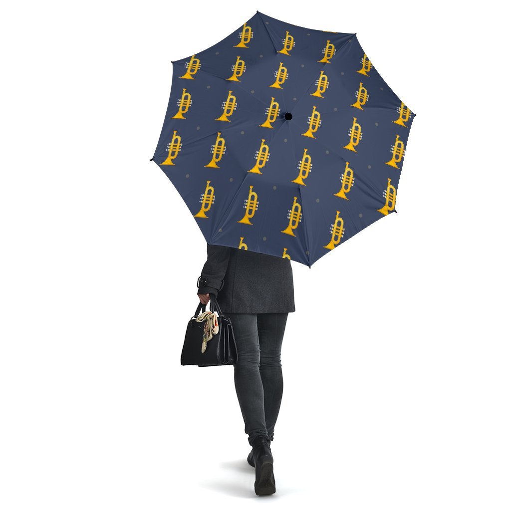 Trumpet Print Pattern Automatic Foldable Umbrella-grizzshop