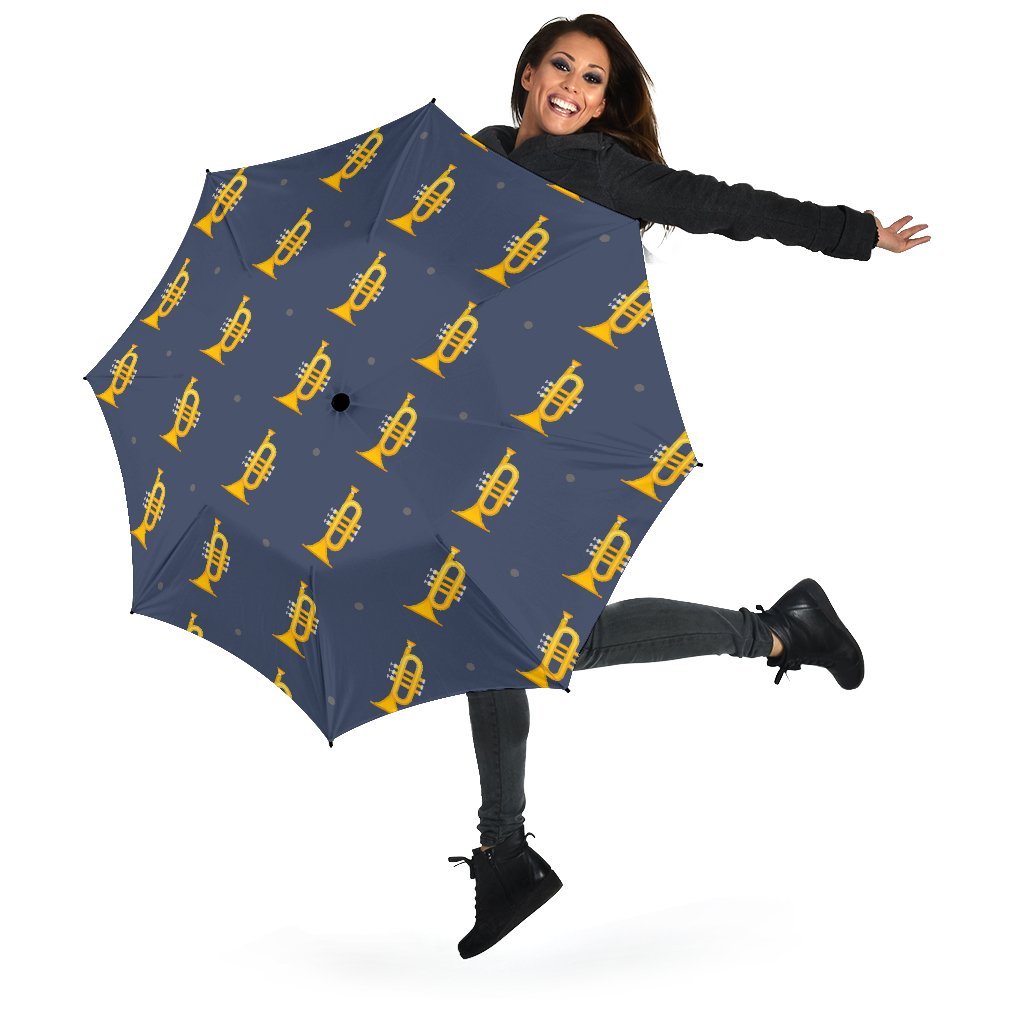 Trumpet Print Pattern Automatic Foldable Umbrella-grizzshop