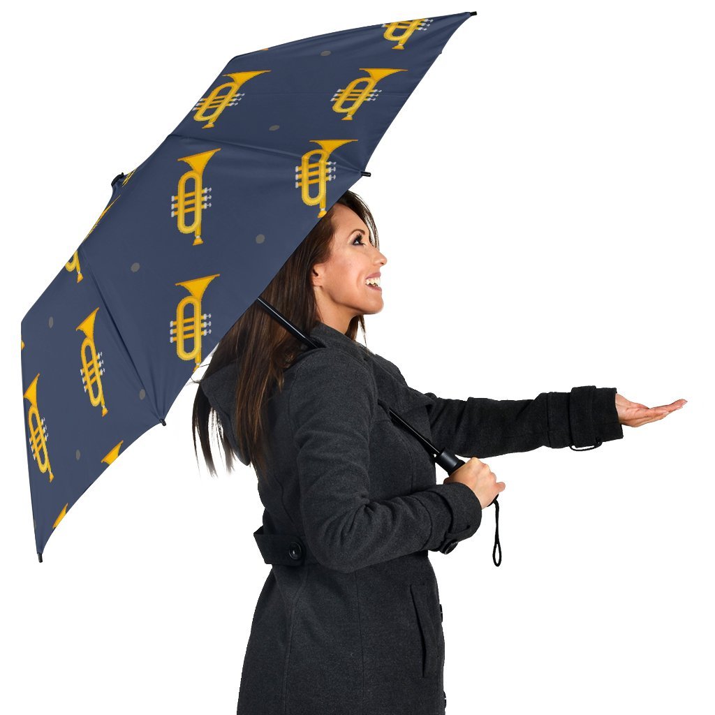 Trumpet Print Pattern Automatic Foldable Umbrella-grizzshop