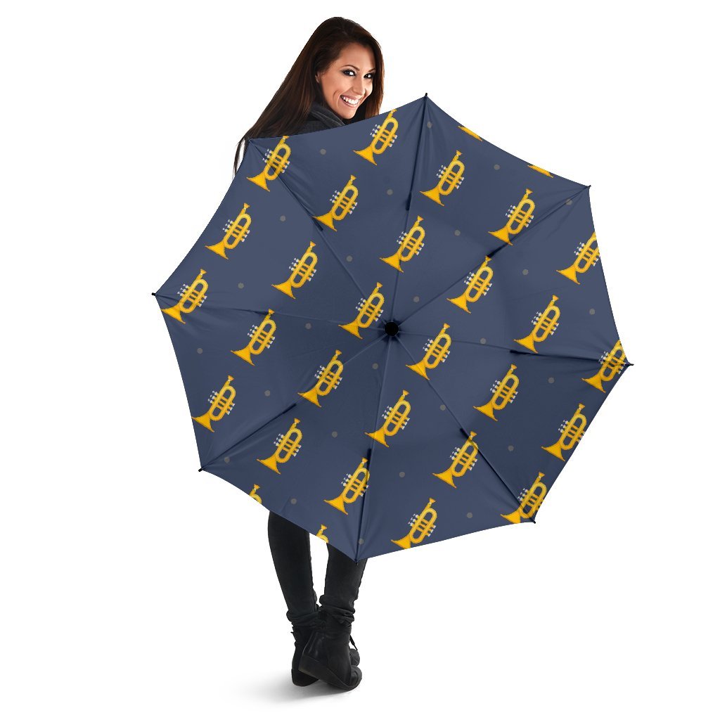 Trumpet Print Pattern Automatic Foldable Umbrella-grizzshop
