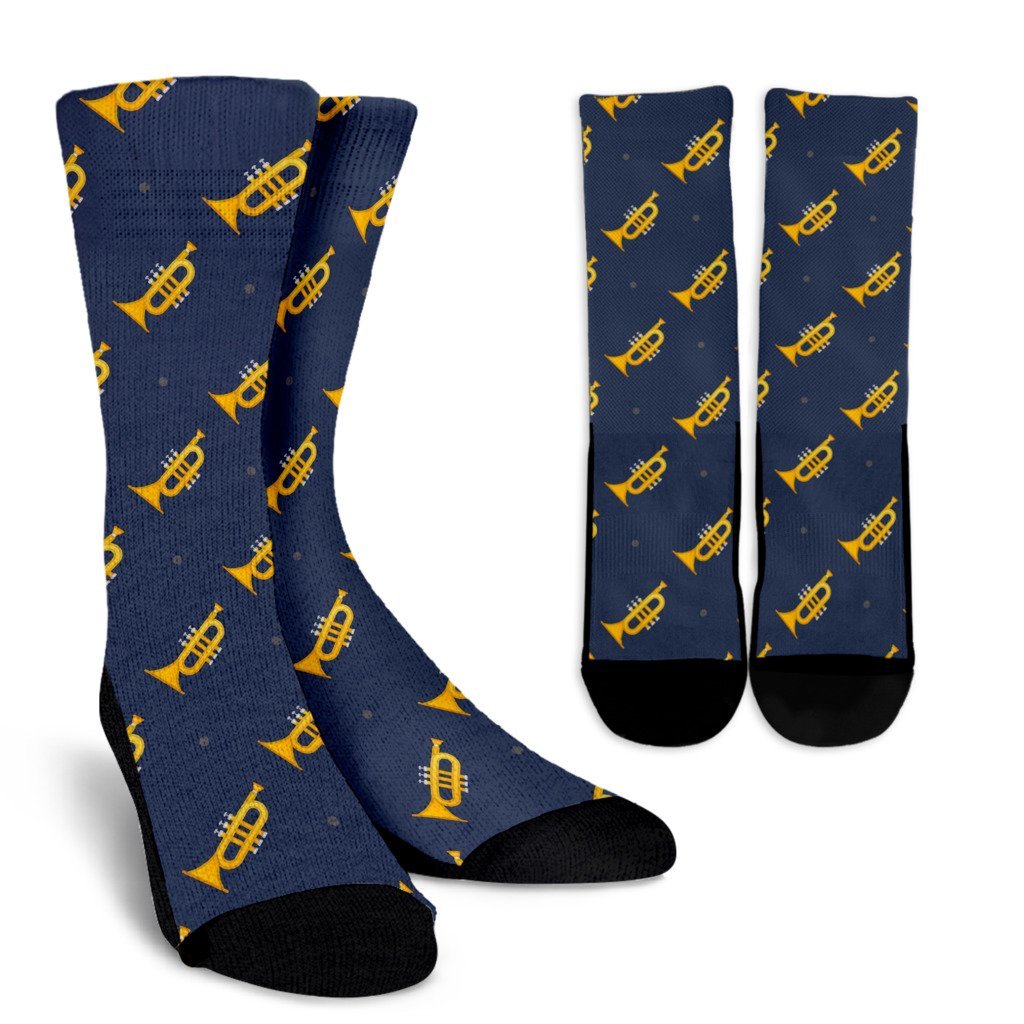 Trumpet Print Pattern Unisex Crew Socks-grizzshop