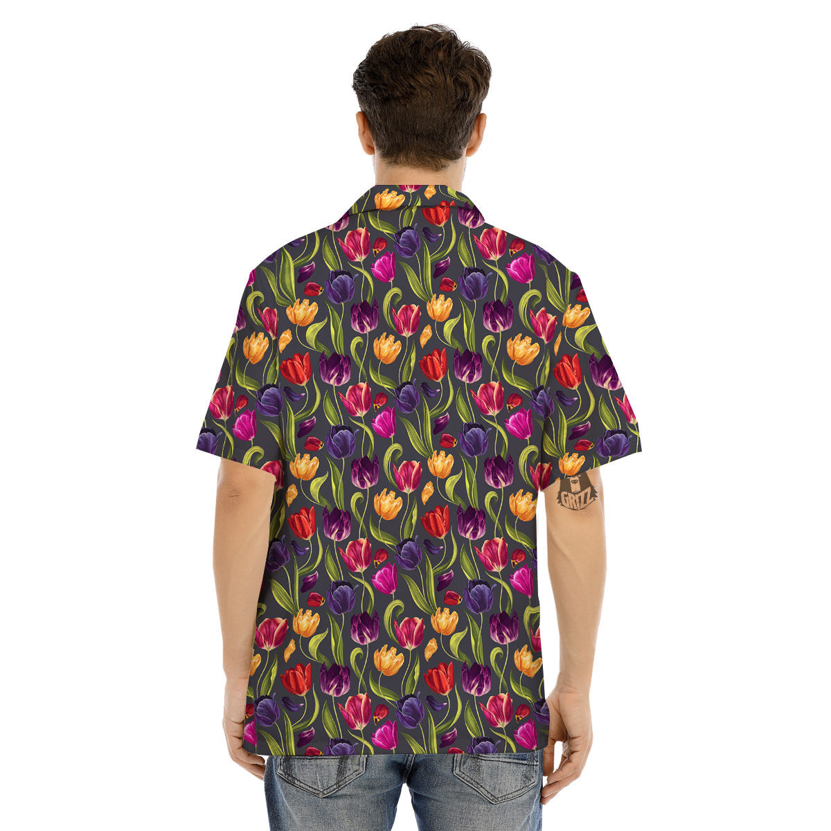Tulip Colorful Watercolor Print Pattern Men's Hawaiian Shirt-grizzshop