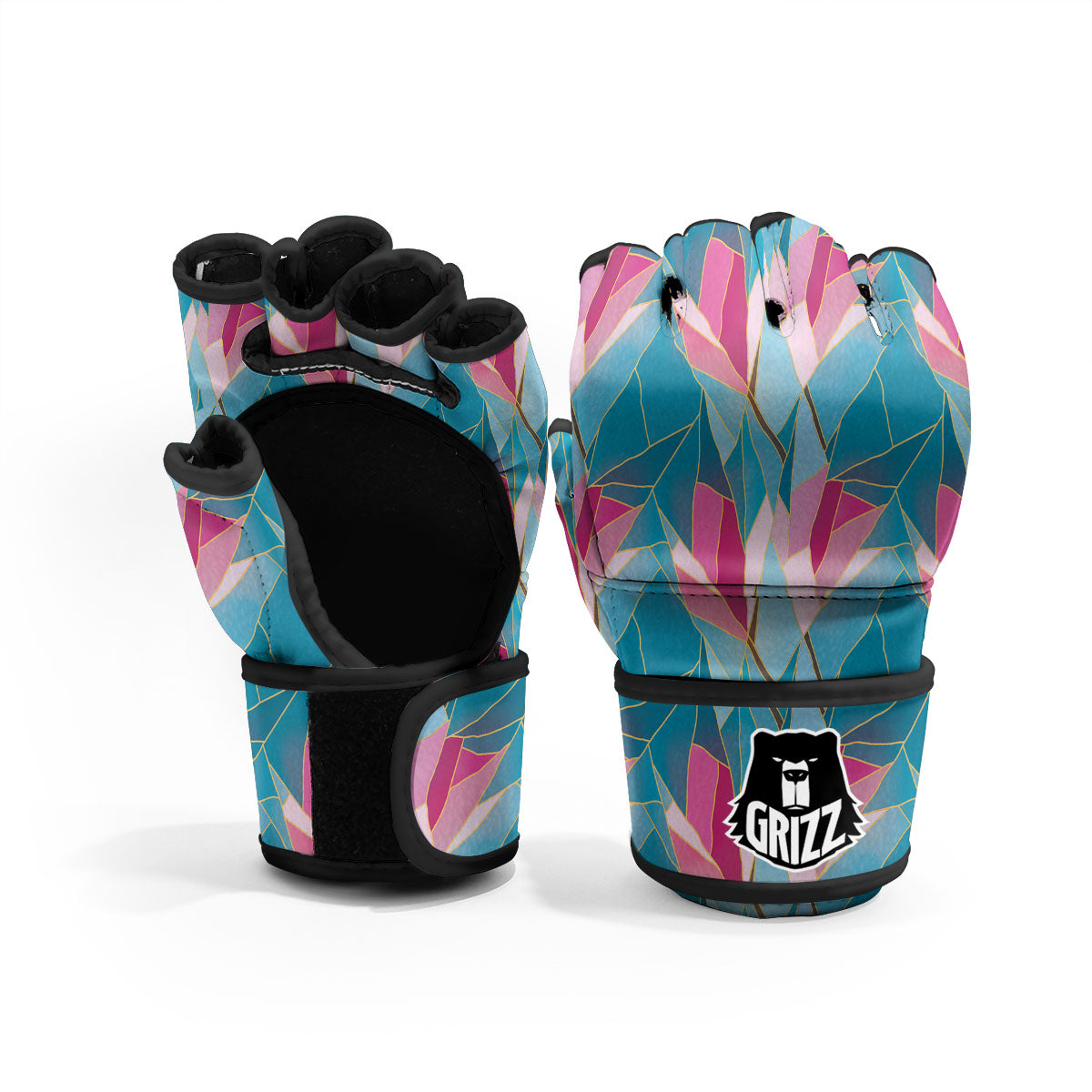 Tulip Polygon Print Pattern MMA Gloves-grizzshop