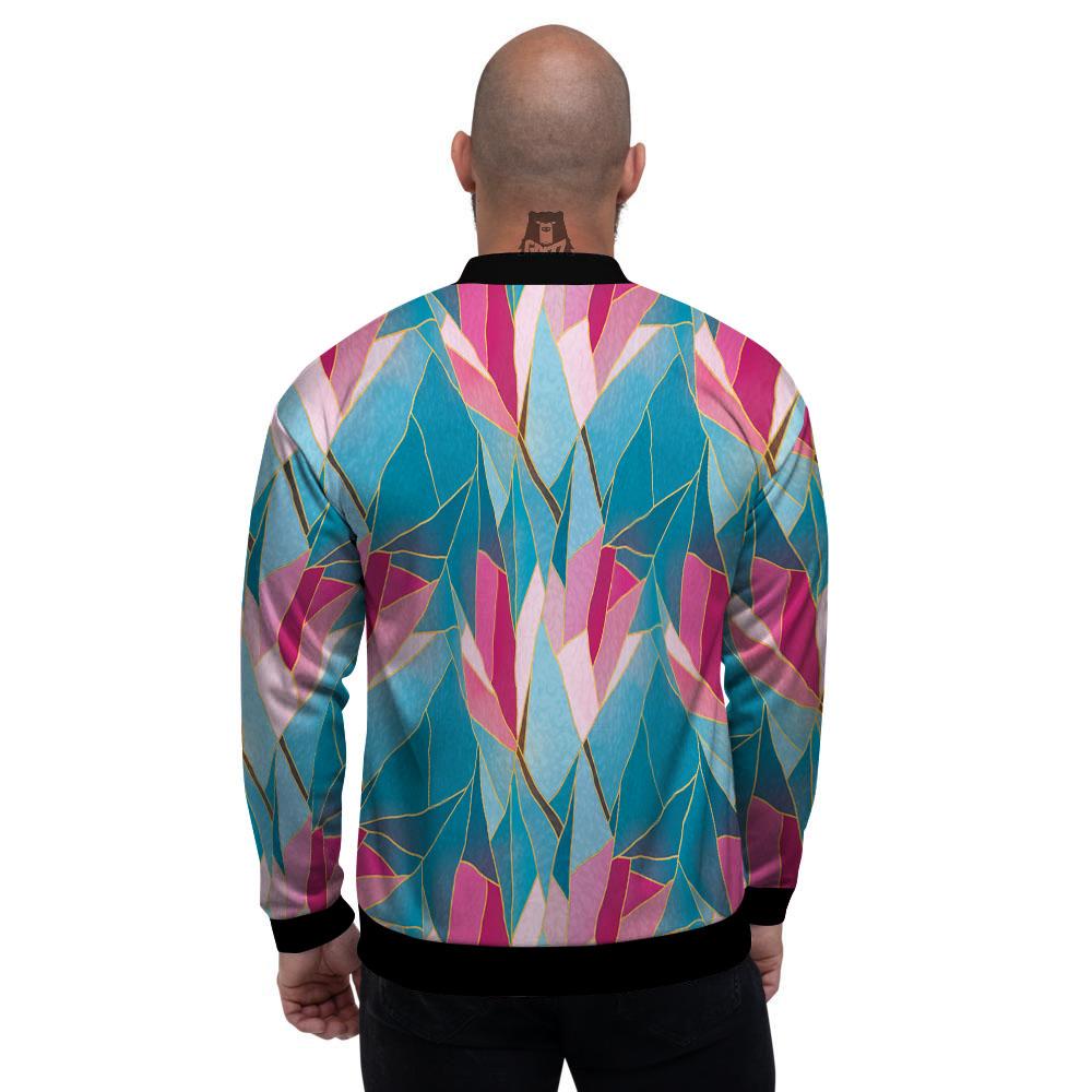 Tulip Polygon Print Pattern Men's Bomber Jacket-grizzshop