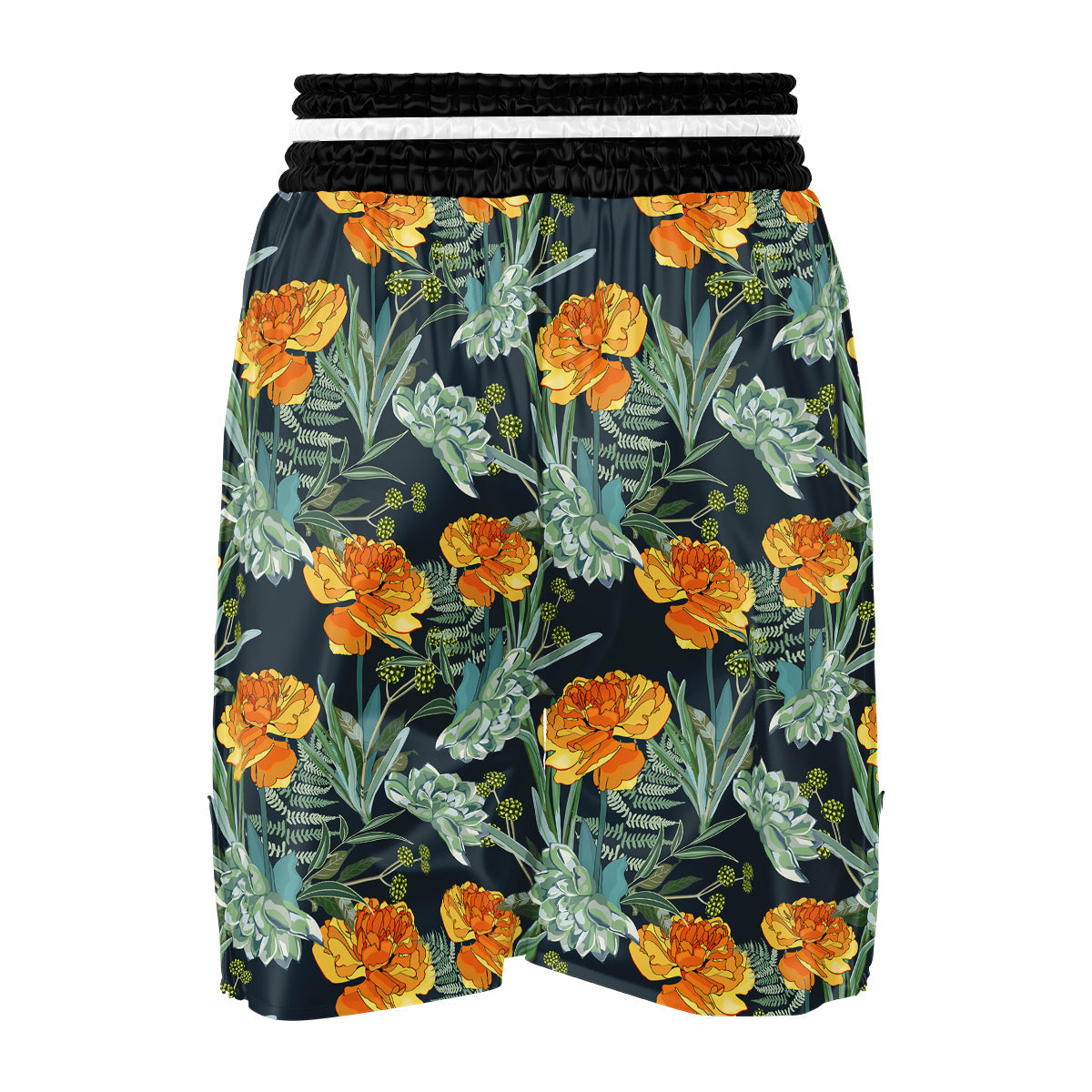 Tulip Spring Yellow Print Pattern Boxing Shorts-grizzshop