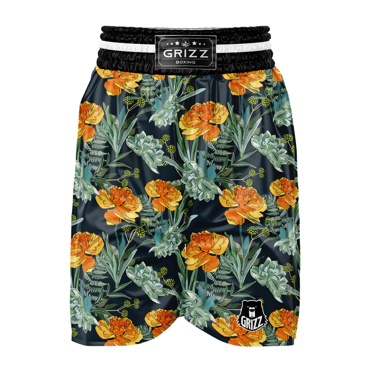 Tulip Spring Yellow Print Pattern Boxing Shorts-grizzshop