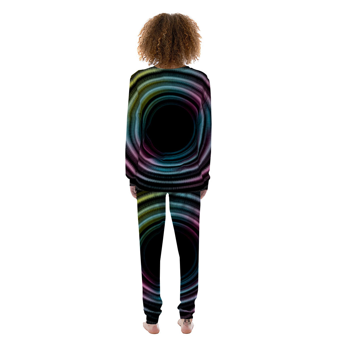 Tunnel Lights Teal And Pink Print Women's Pajamas-grizzshop
