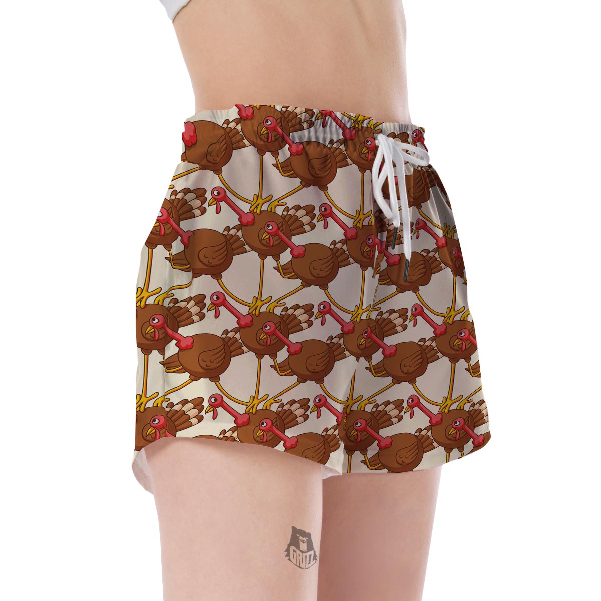 Turkey Thankgiving Pattern Print Women's Shorts-grizzshop