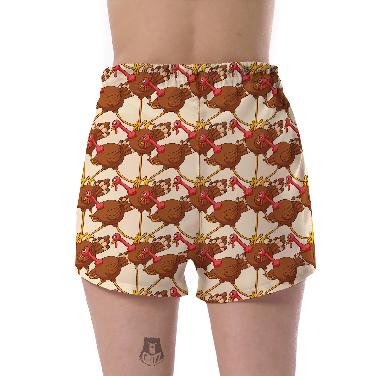 Turkey Thankgiving Pattern Print Women's Shorts-grizzshop