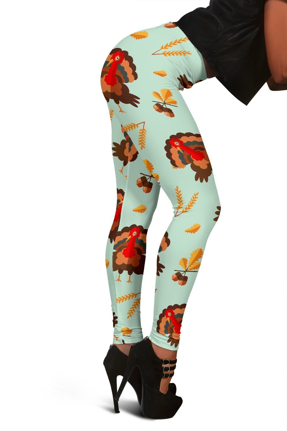 Turkey Thankgiving Print Pattern Women Leggings-grizzshop