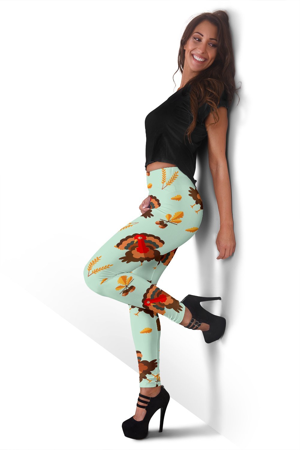 Turkey Thankgiving Print Pattern Women Leggings-grizzshop