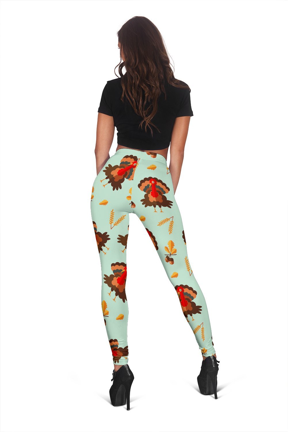 Turkey Thankgiving Print Pattern Women Leggings-grizzshop
