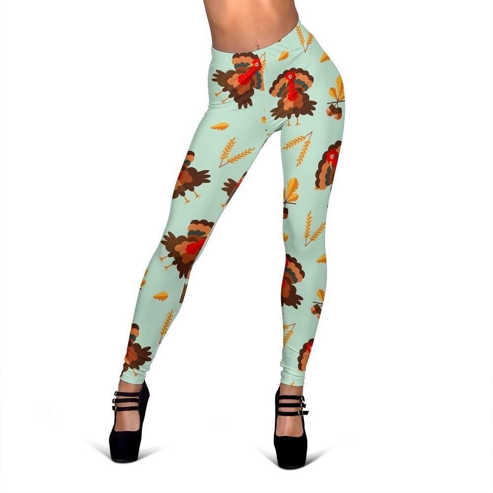 Turkey Thankgiving Print Pattern Women Leggings-grizzshop