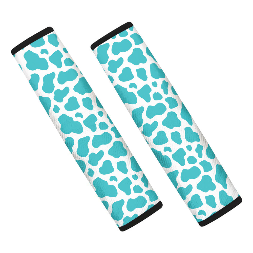 Turquoise Cow Print Pattern Car Seat Belt Cover-grizzshop