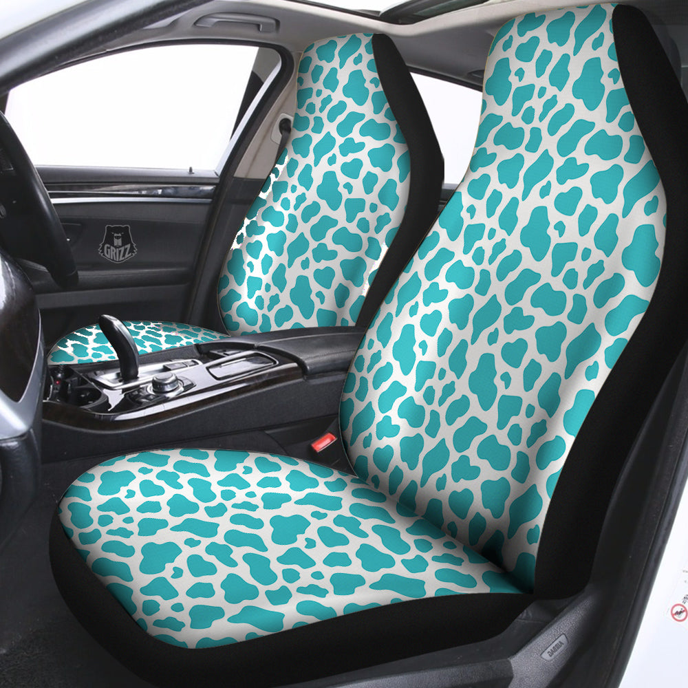 Turquoise Cow Print Pattern Car Seat Covers-grizzshop