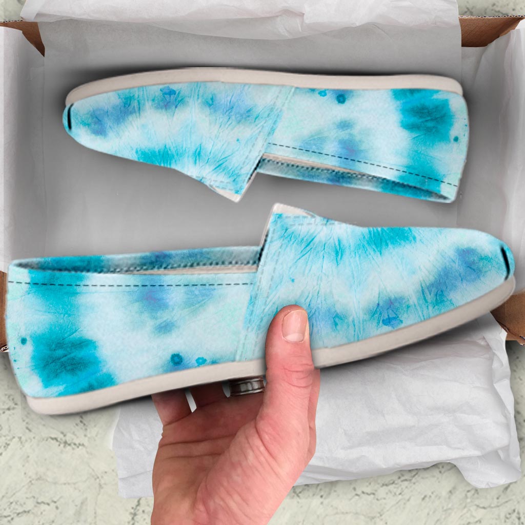Turquoise Tie Dye Canvas Shoes-grizzshop