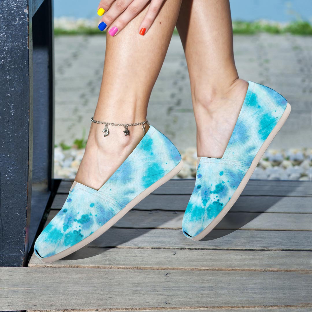 Turquoise Tie Dye Canvas Shoes-grizzshop