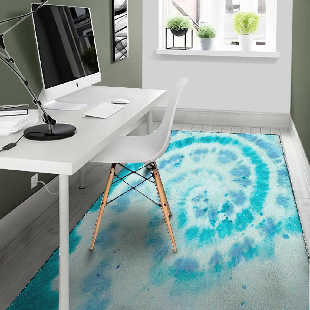 Turquoise Tie Dye Floor Mat-grizzshop