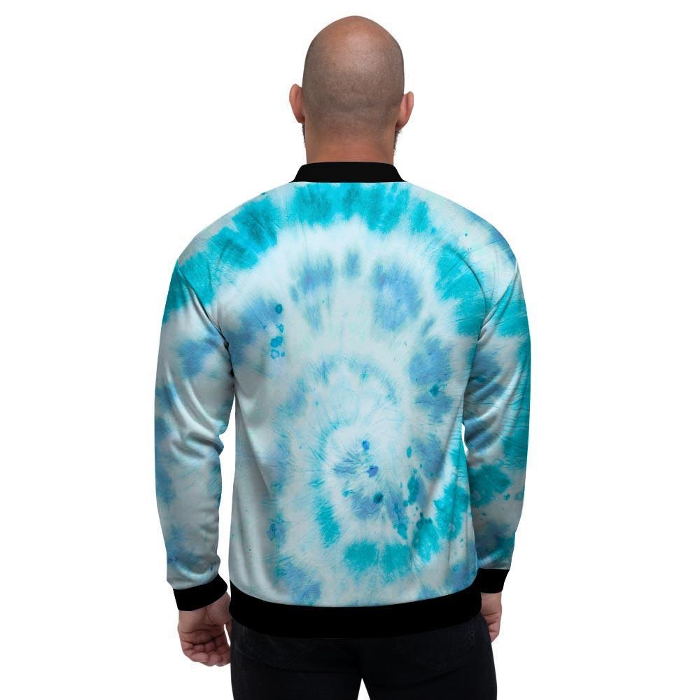 Turquoise Tie Dye Men's Bomber Jacket-grizzshop