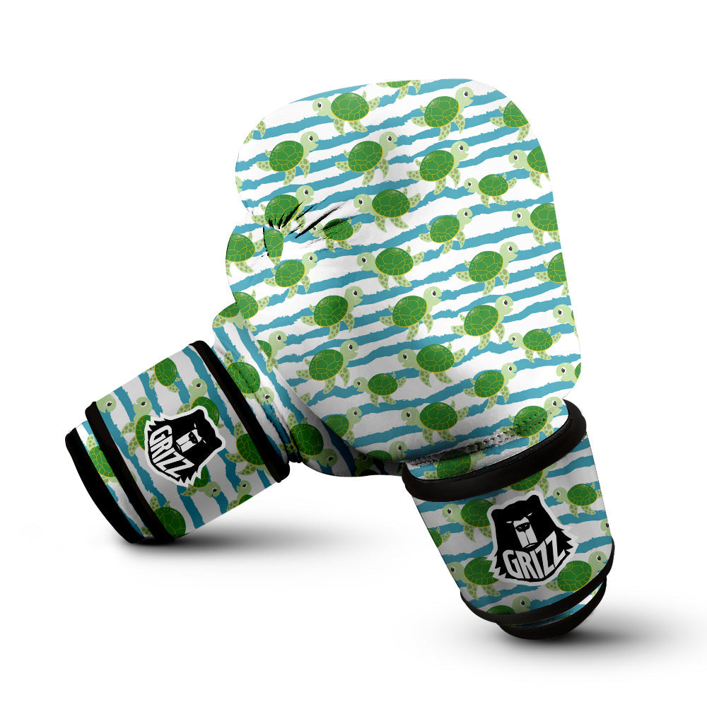 Turtle Cute Sea Print Pattern Boxing Gloves-grizzshop