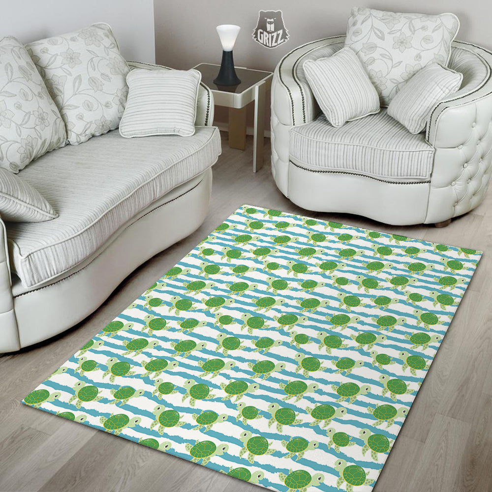 Turtle Cute Sea Print Pattern Floor Mat-grizzshop