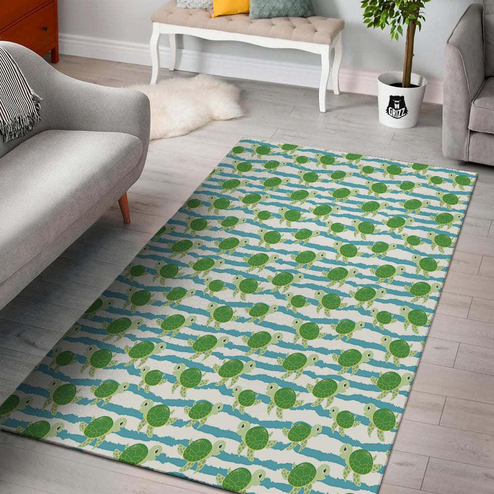 Turtle Cute Sea Print Pattern Floor Mat-grizzshop
