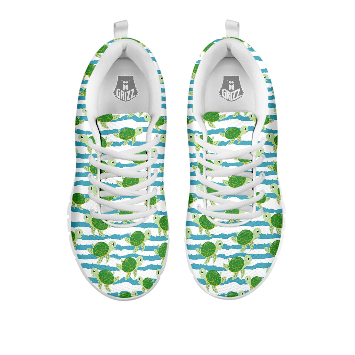 Turtle Cute Sea Print Pattern White Sneaker-grizzshop