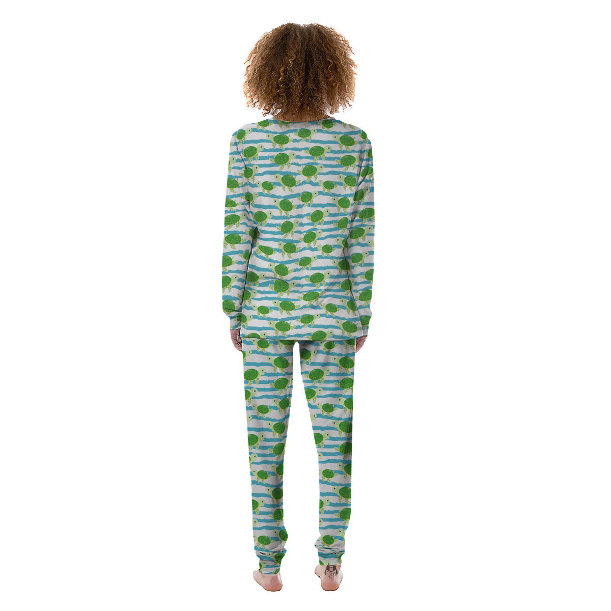 Turtle Cute Sea Print Pattern Women's Pajamas-grizzshop