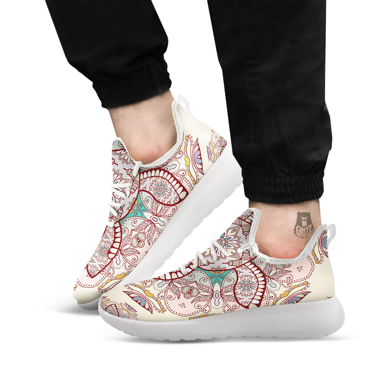 Turtle Polynesian Sea Print White Athletic Shoes-grizzshop