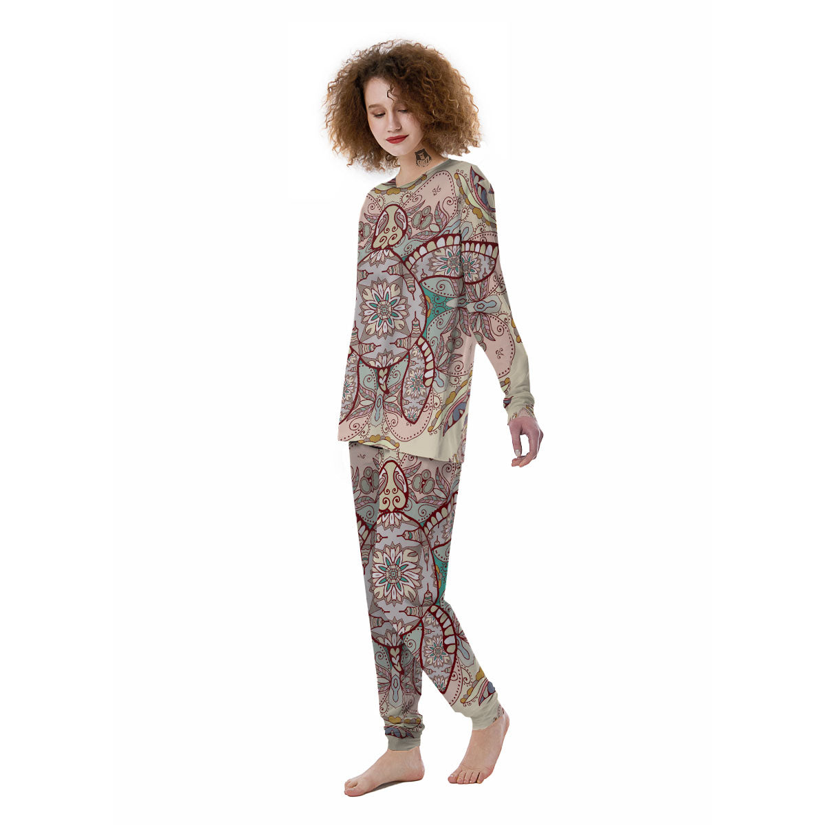Turtle Polynesian Sea Print Women's Pajamas-grizzshop