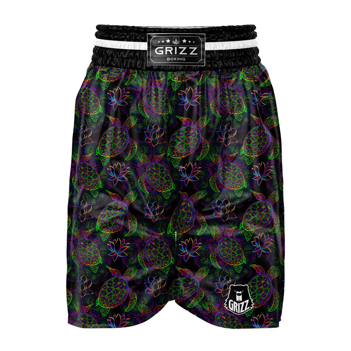 Turtle Sea Psychedelic Print Pattern Boxing Shorts-grizzshop