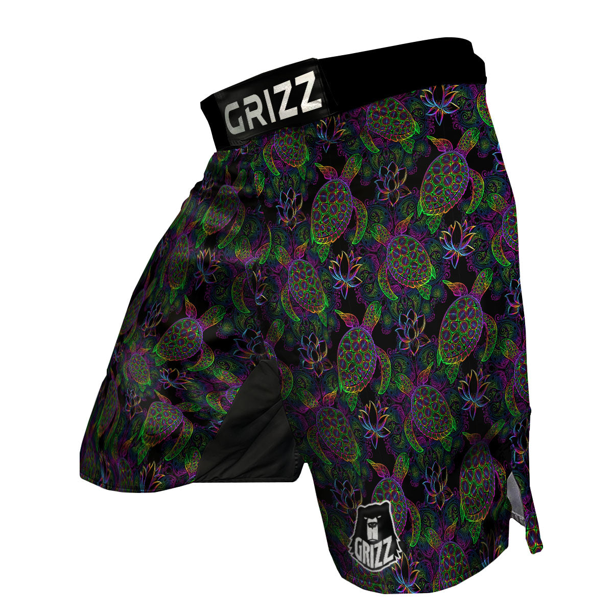 Turtle Sea Psychedelic Print Pattern MMA Shorts-grizzshop