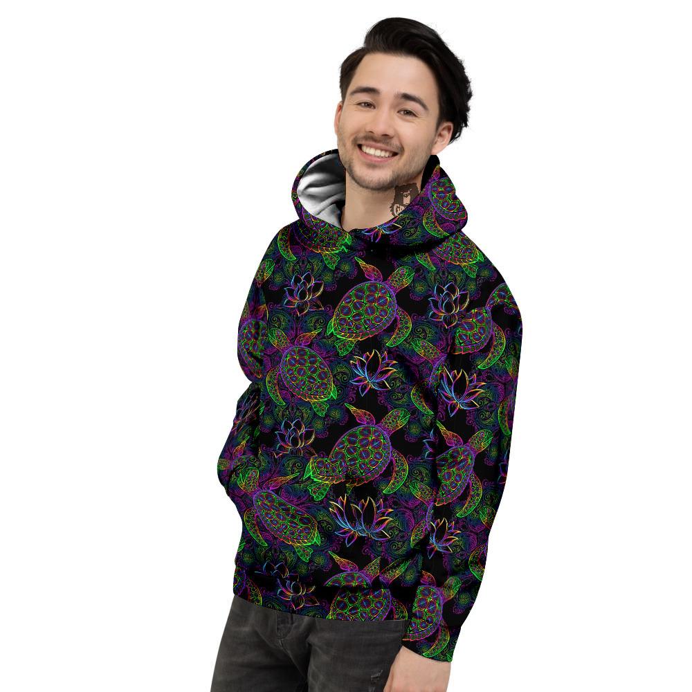 Turtle Sea Psychedelic Print Pattern Men's Hoodie-grizzshop