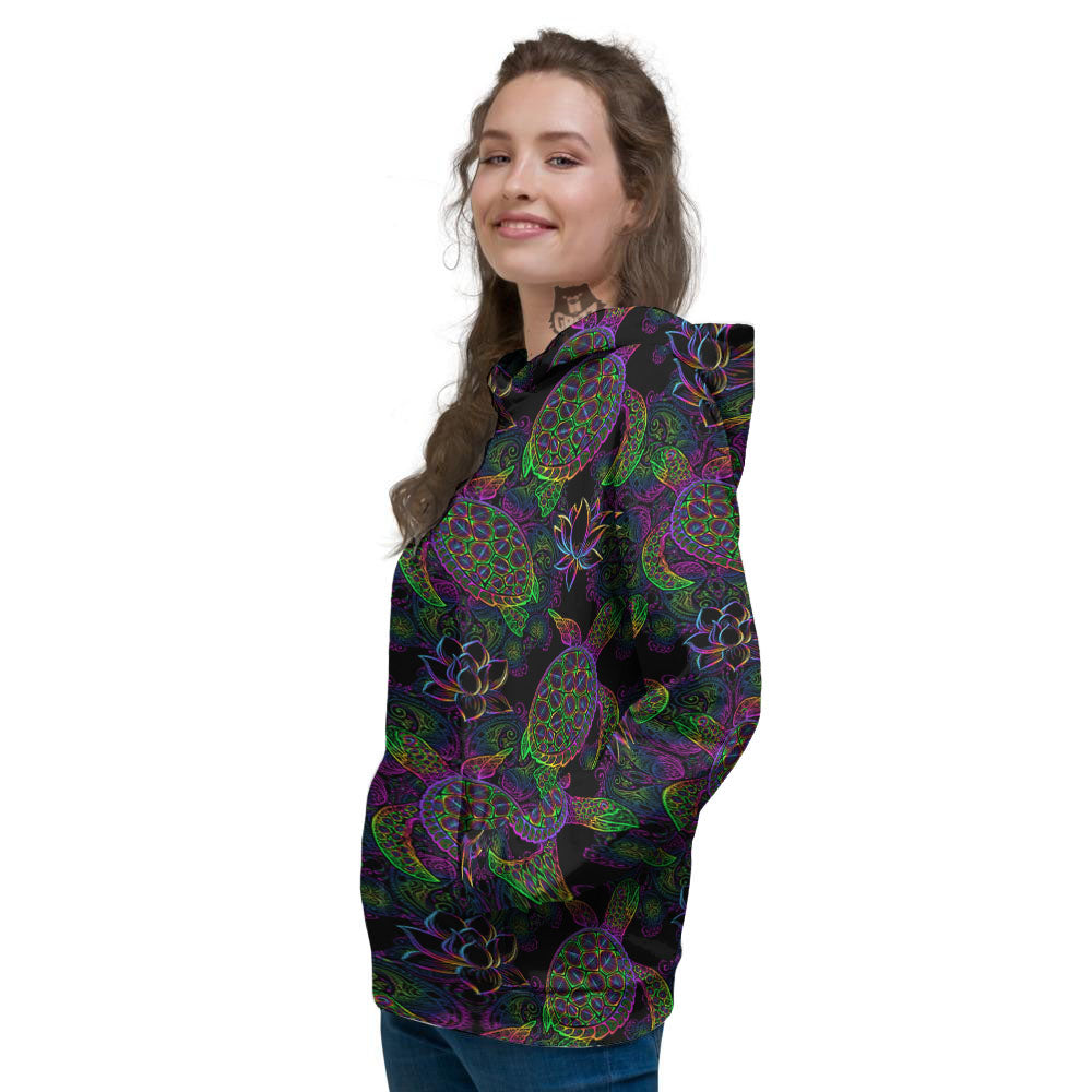Turtle Sea Psychedelic Print Pattern Women's Hoodie-grizzshop