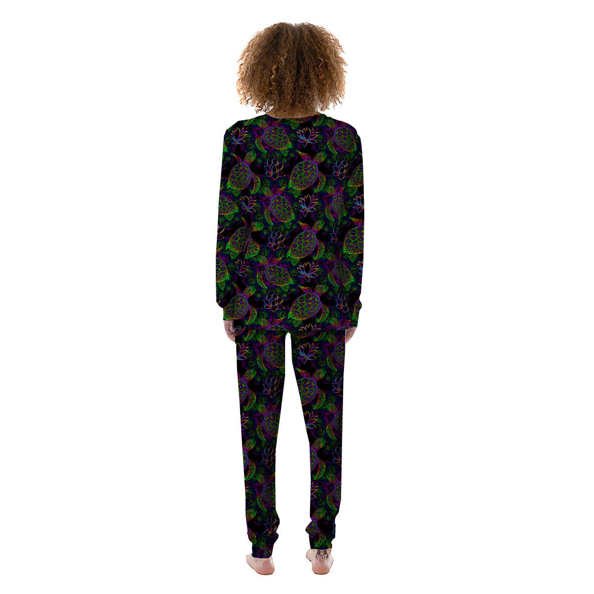 Turtle Sea Psychedelic Print Pattern Women's Pajamas-grizzshop