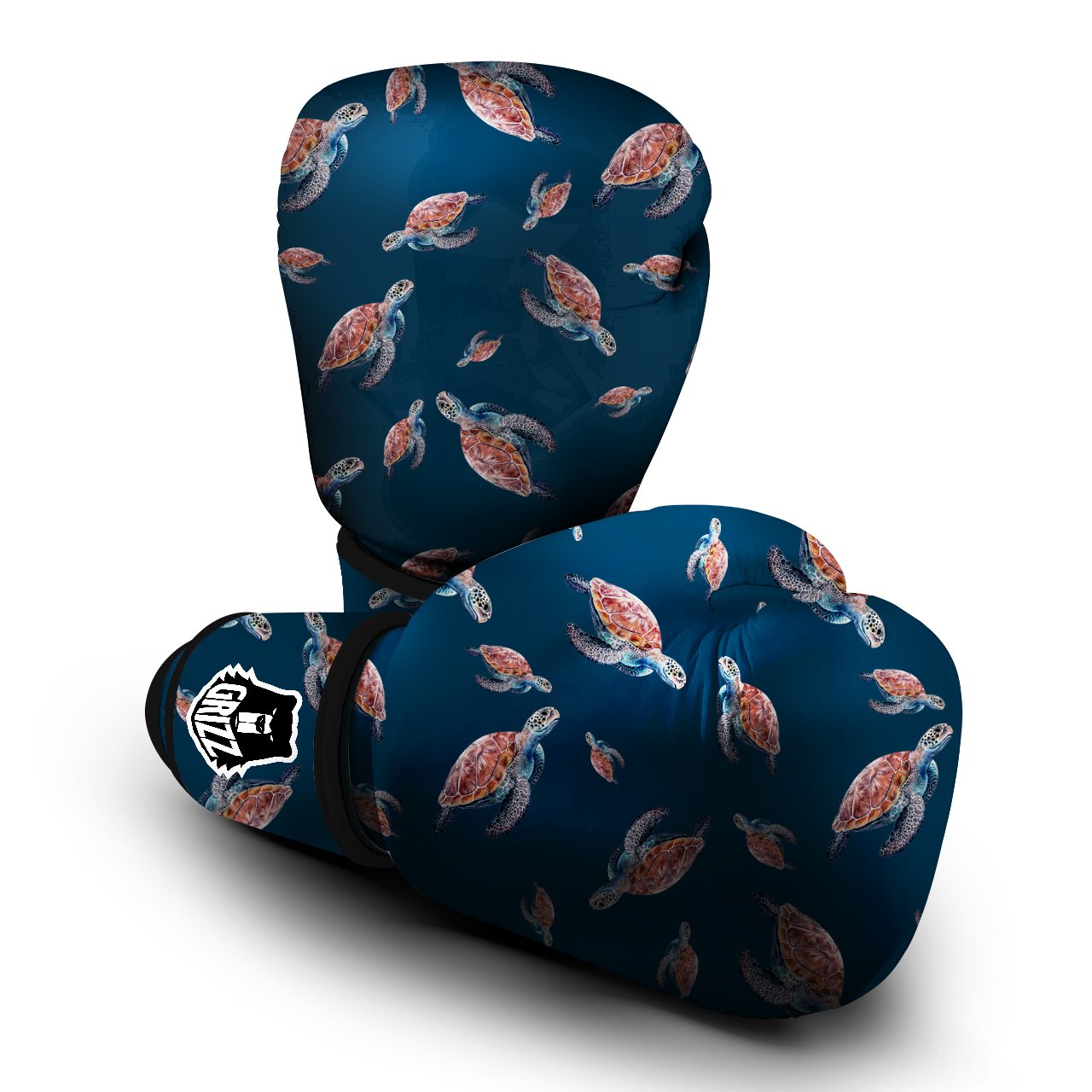 Turtle Watercolor Print Pattern Boxing Gloves-grizzshop
