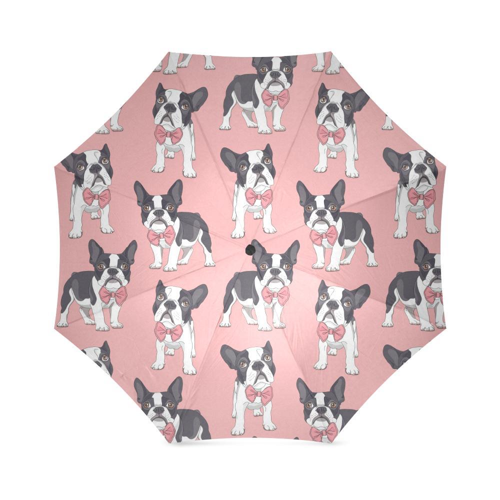 Tuxedo Bulldog Pattern Print Foldable Umbrella-grizzshop