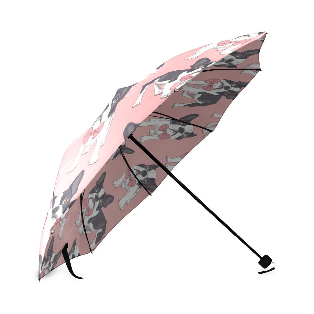 Tuxedo Bulldog Pattern Print Foldable Umbrella-grizzshop