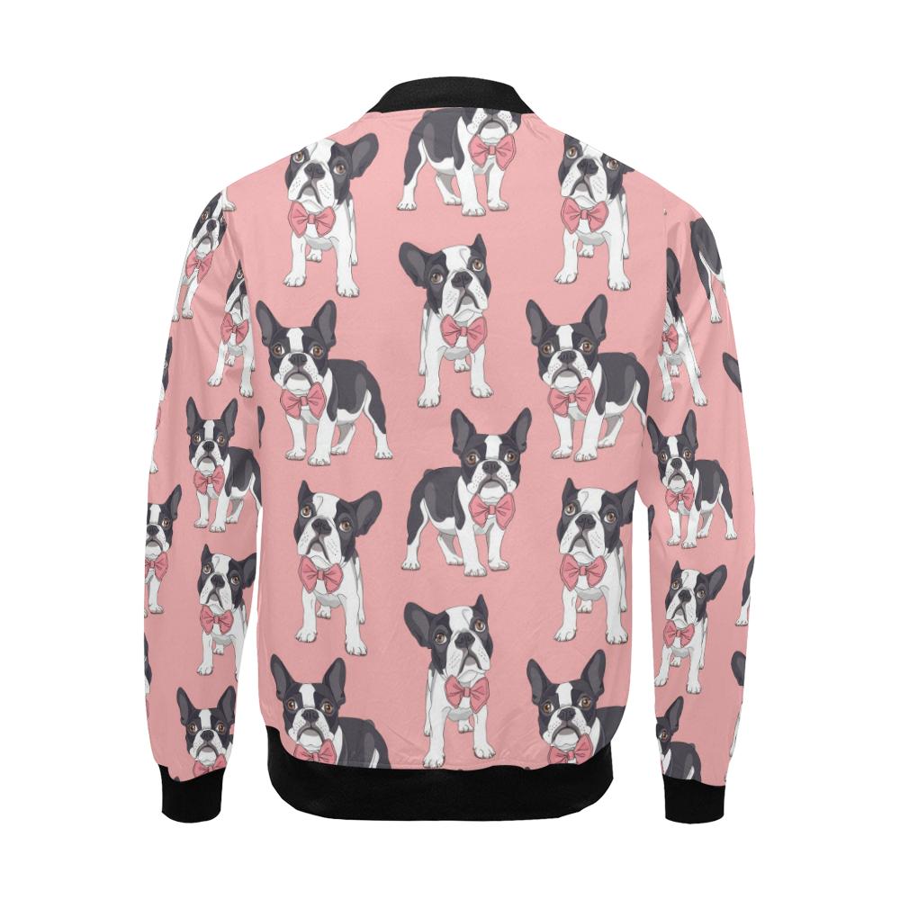 Tuxedo Bulldog Pattern Print Men's Bomber Jacket-grizzshop