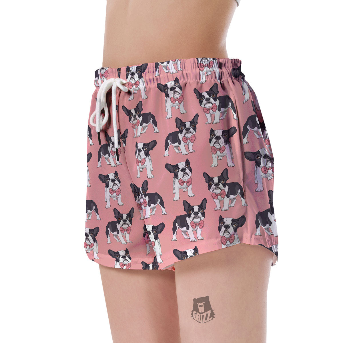 Tuxedo Bulldog Pattern Print Women's Shorts-grizzshop