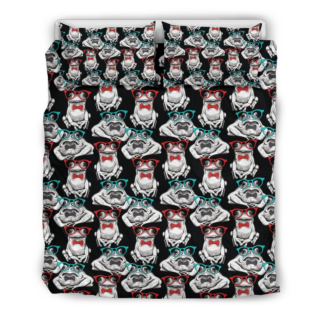 Tuxedo Frog Pattern Print Duvet Cover Bedding Set-grizzshop