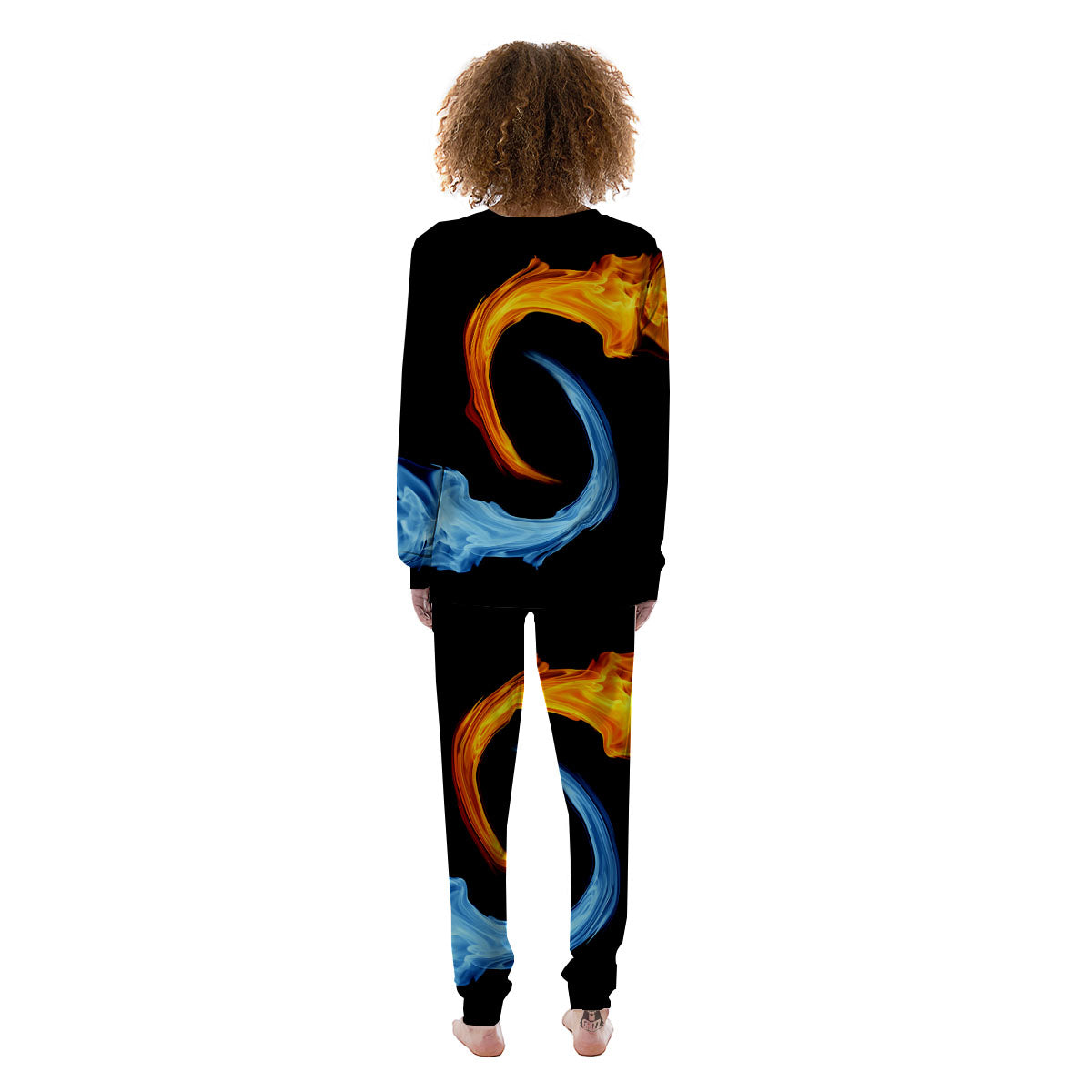 Twin Flame Blue And Red Print Women's Pajamas-grizzshop