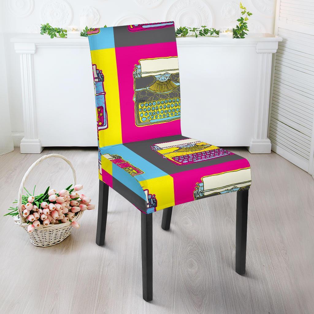 Typewriter Pattern Print Chair Cover-grizzshop